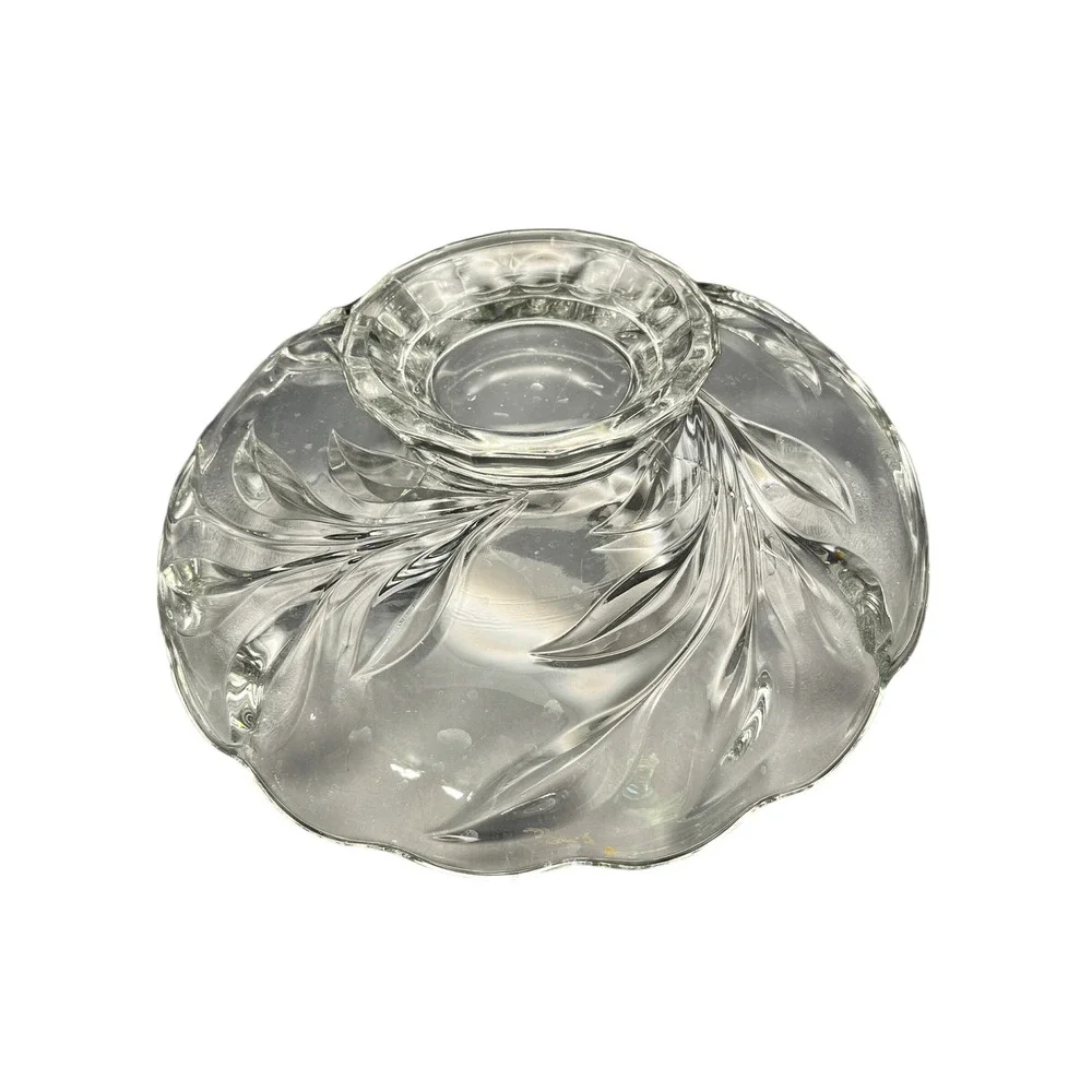 Indiana Glass Willow Clear Bowl Pedestal Centerpiece Serving‎ Display Dish Decor